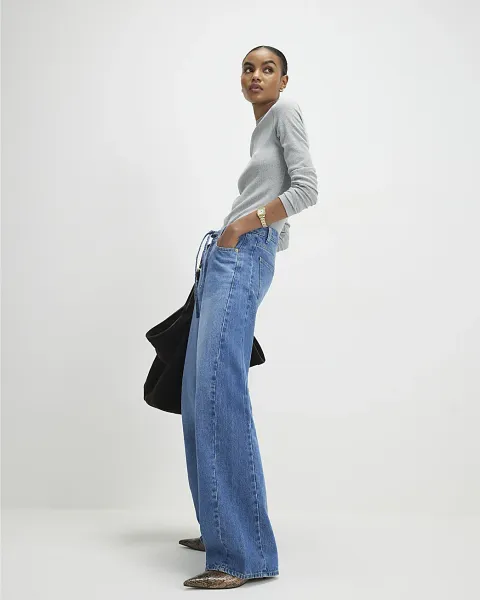 River Island Drawstring Balloon Leg Jeans