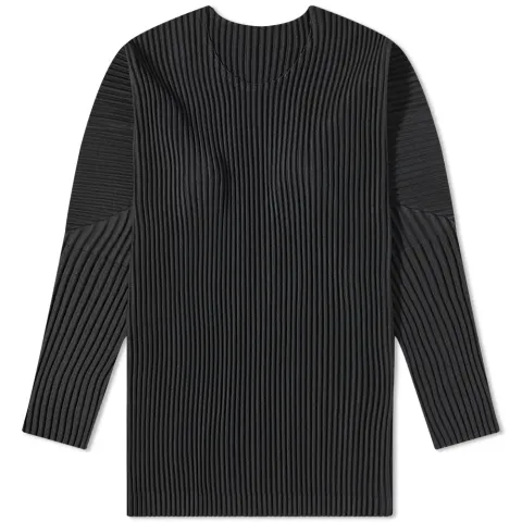 Long Sleeve Pleated T-Shirt