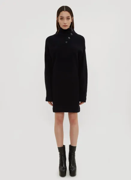 Asymmetrical Neck Sweater Dress