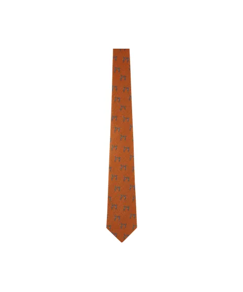 Schöffel Country Ashford Silk Tie - Burnt Orange Hare