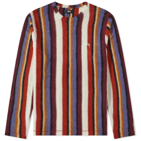 Vertical Striped Knit Crew