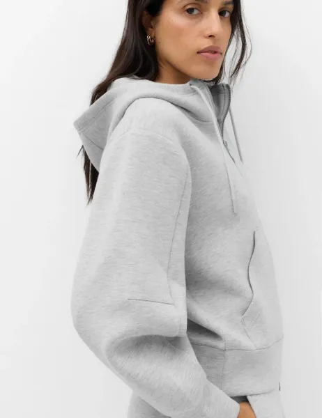 Marks & Spencer Scuba Zip Through Hoodie Light Grey