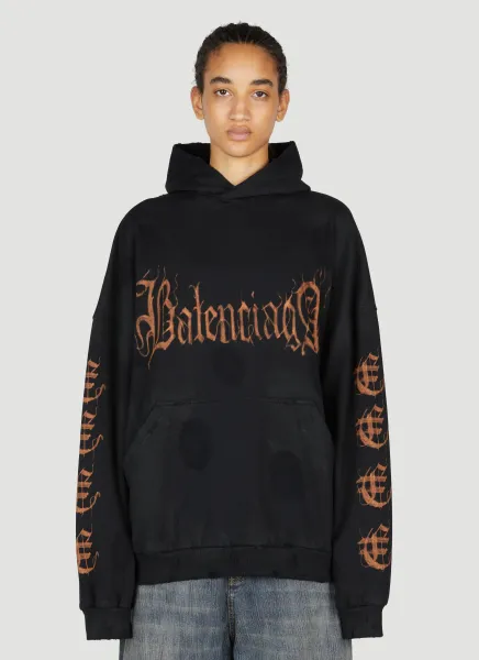 Heavy Metal Distressed Hooded Sweatshirt