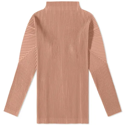 Long Sleeve Pleated Roll Neck