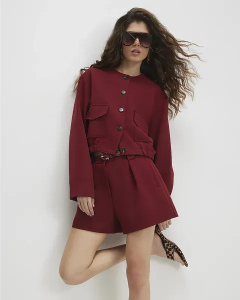 River Island Long Sleeve Pocket Detail Bomber Jacket