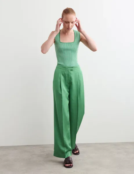 Jaeger Straight Leg Trousers Green