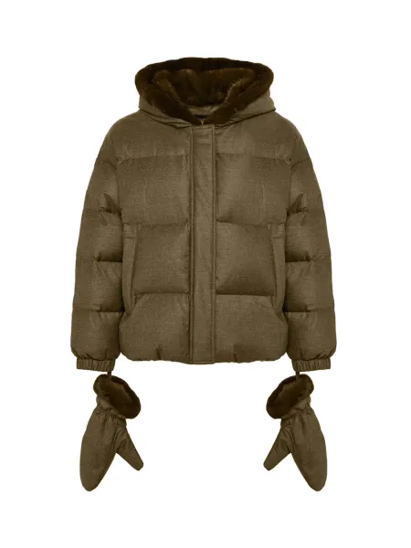 Short hooded down jacket Earth