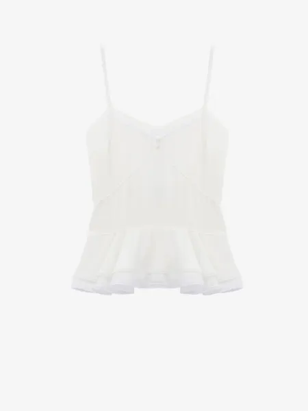 Silk Peplum Cami Top