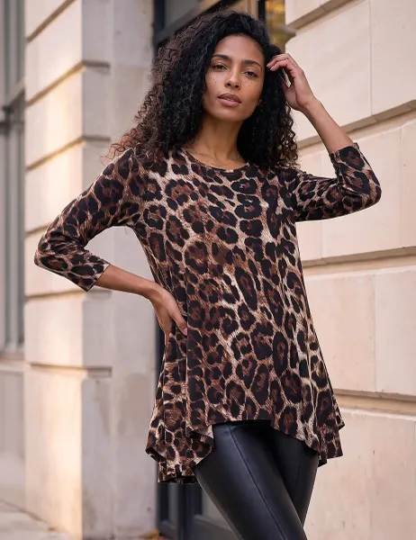 Roman Animal Print Tunic Natural