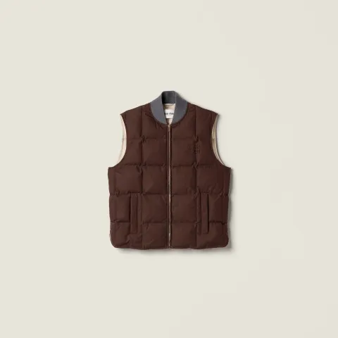 Gabardine down vest