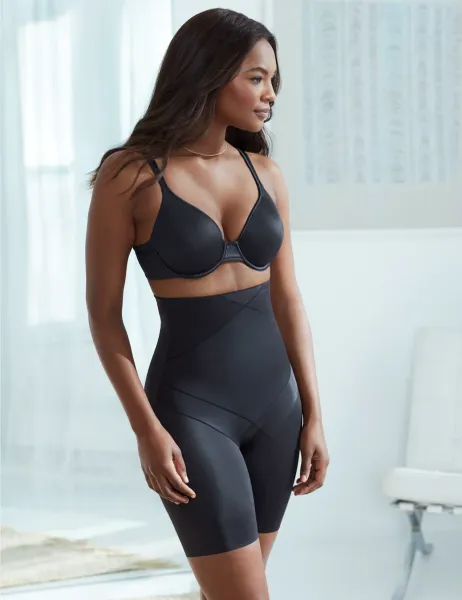 Miraclesuit Extra Firm Control High-Waisted Thigh Slimmer Shorts Black