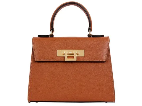 Fonteyn Midi Dolomite Pebble Print Calf Leather Handbag - Tan 2
