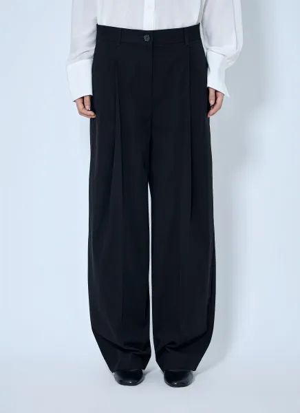 Single Pleat Cotton Trousers