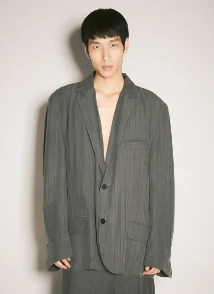 Pinstriped Tailored Blazer