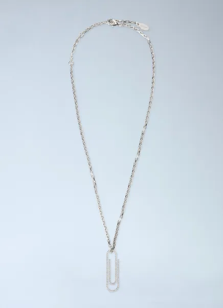 Off-White Paperclip Strass Necklace