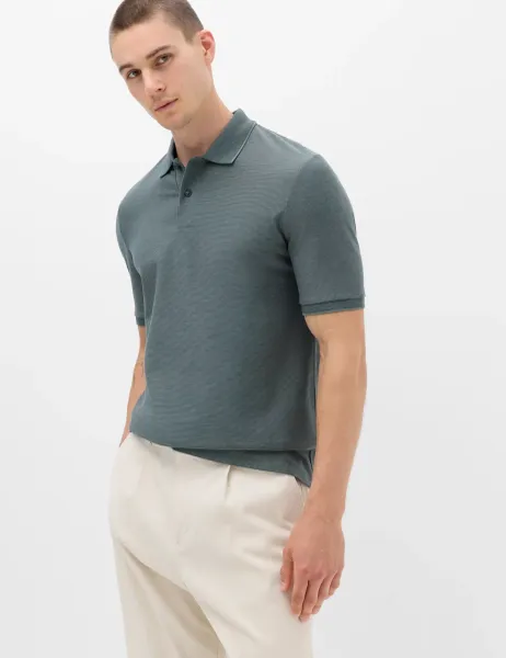 Marks & Spencer 2 Pack Cotton Rich Textured Polo Shirt Sage