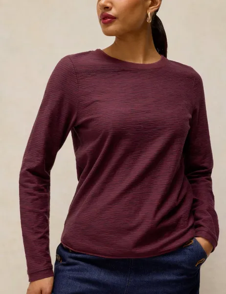 White Stuff Pure Cotton Top Purple Mix