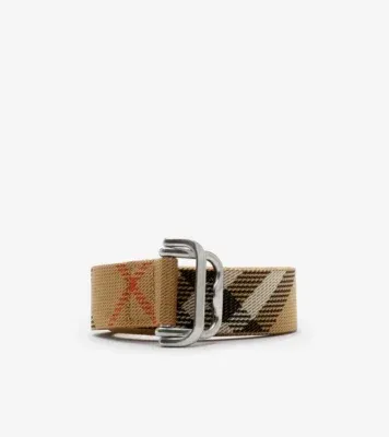 Check Webbing Belt in Sand beige - Men, Nylon