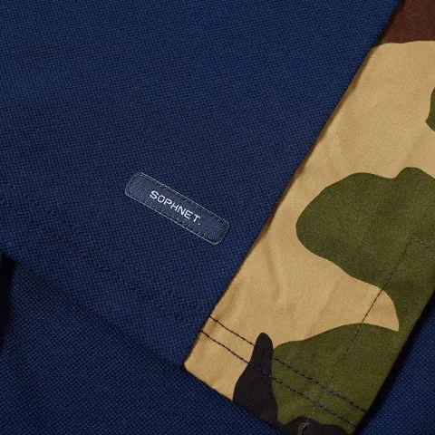 SOPHNET. Camouflage Side Panel Polo