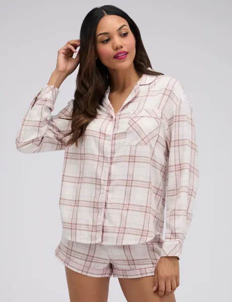 Boux Avenue Checked Shortie Set Neutral