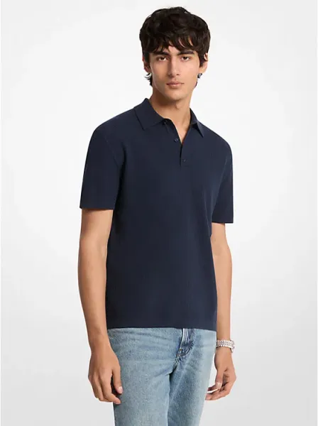 Ribbed Cotton Polo Shirt