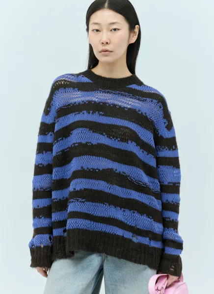 Distressed Stipe Sweater