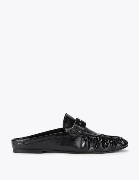 Steve Madden Rafe Ruched Penny Mule Loafers Black
