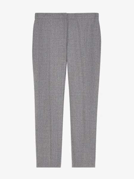 Wool Pinstripe Cigarette Trousers