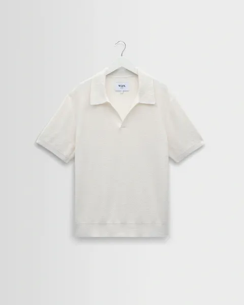 Siena - Ecru Boucle Knitted Polo Shirt