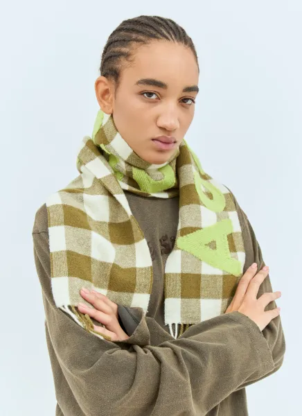 Narrow Check Logo Scarf