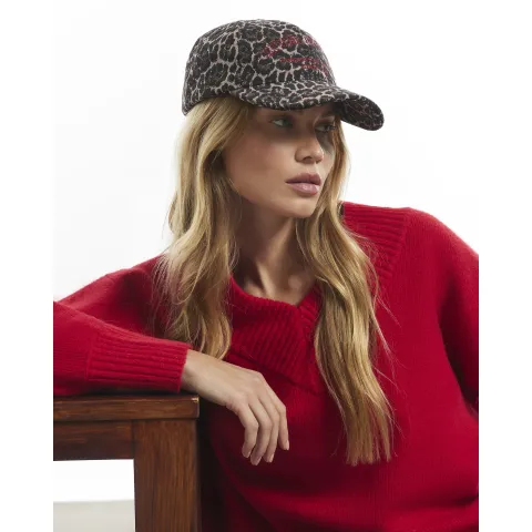 River Island Brown Leopard Cap
