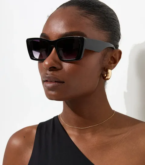 Black Rectangle Framed Sunglasses