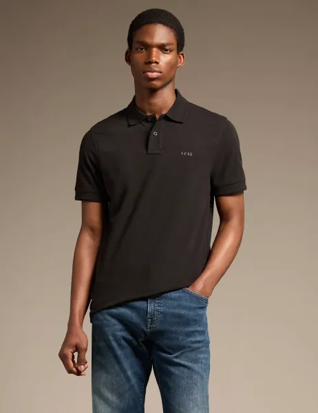 Boss Passenger Pure Cotton Polo Shirt Black