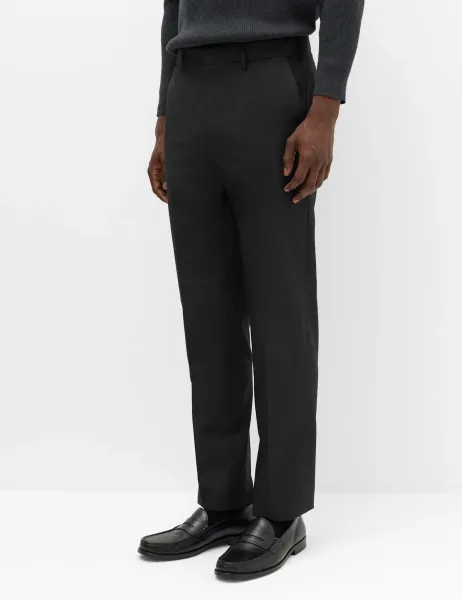 Marks & Spencer 2 Pack Regular Fit Flat Front Trousers Black