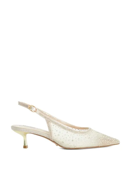 Dune London Wide Fit Embellished Stiletto Court Shoes Gold
