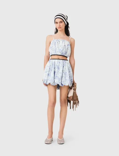 Printed balloon-effect skirt