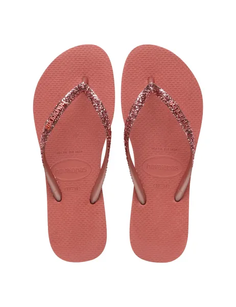 Havaianas Glitter Flat Flip Flops Pink