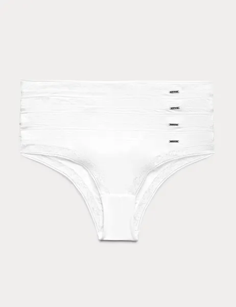 Autograph 4pk Modal Blend Brazilian Knickers with Silk White