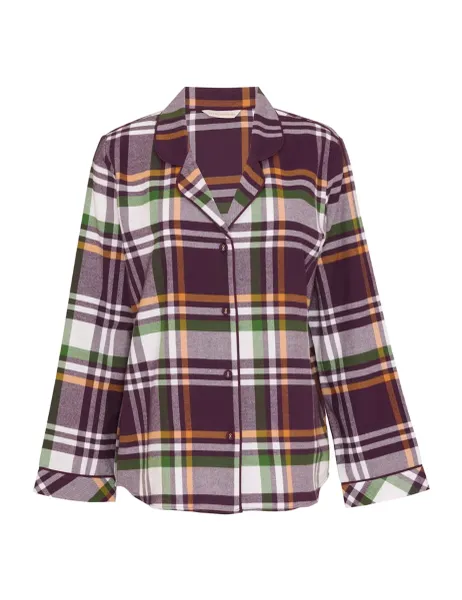 Cyberjammies Pure Cotton Checked Pyjama Top Plum