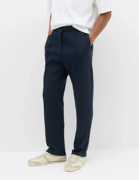 Marks & Spencer Ultimate Cotton Rich Straight Leg Joggers Navy