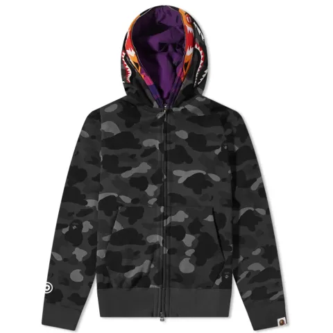 Colour Camo Tiger Shark Wide Full Zip Hoodie