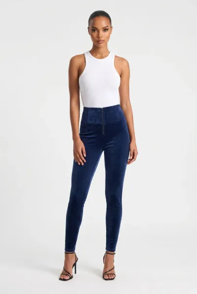 Freddy WRUP Velvet - High Waisted - Full Length - Deep Blue