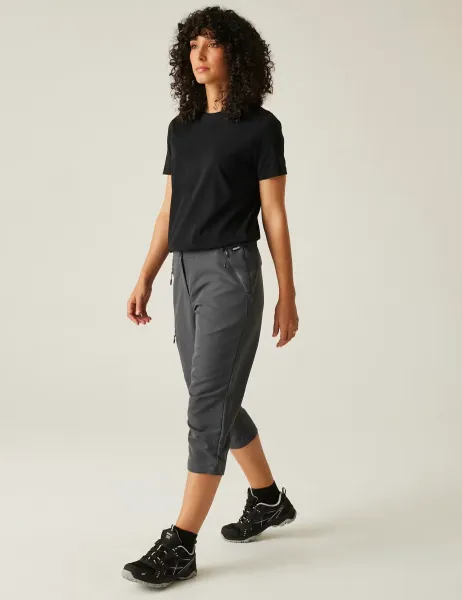 Regatta Chaska III Capri Cropped Walking Trousers Grey