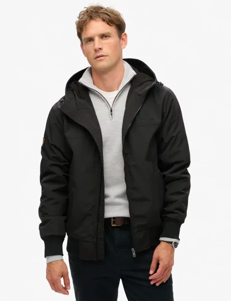Superdry & Co Relaxed Fit Surplus Hooded Bomber Jacket Black