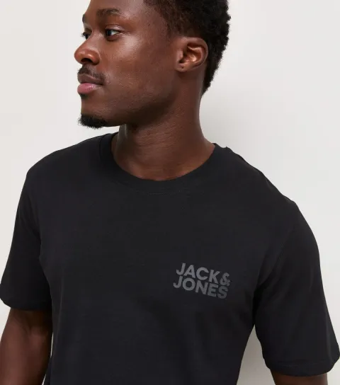 Men's Black Organic Cotton Chest Logo T-Shirt