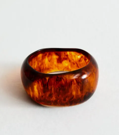Brown Resin Curved Bangle