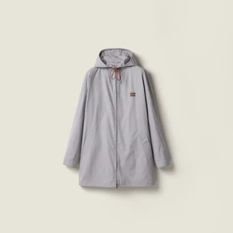 Single-breasted Panama cotton caban jacket