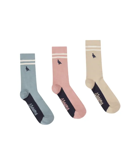 Schöffel Country Women's Bamboo Socks (Box Of 3) - Ptarmigan Stripe Mix