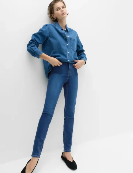 Marks & Spencer Ivy High Rise Skinny Ankle Grazer Jeans Dark Indigo