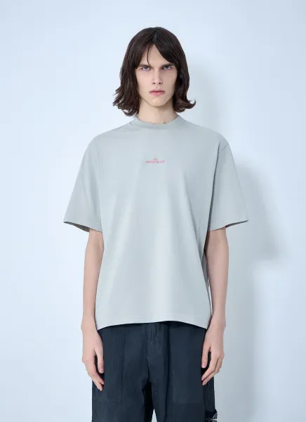 High-Neck Cotton Jersey T-Shirt